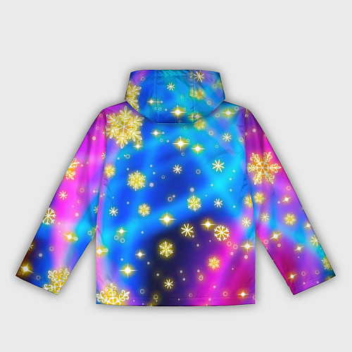 Женская ветровка Снежинки и звезды - яркие цвета / 3D-Черный – фото 2