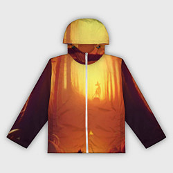 Ветровка с капюшоном женская Темная ведьма колдует в жутком лесу, цвет: 3D-белый