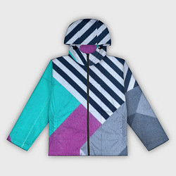 Ветровка с капюшоном женская Разнообразные абстрактные паттерны, цвет: 3D-черный