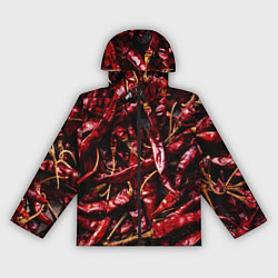 Ветровка с капюшоном женская Перчики чили, цвет: 3D-черный