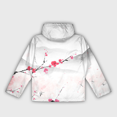 Женская ветровка Японский пейзаж, начало весны / 3D-Черный – фото 2