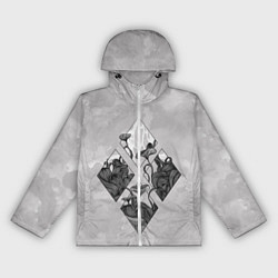 Ветровка с капюшоном женская Грибочки, цвет: 3D-белый