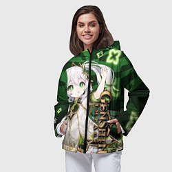 Ветровка с капюшоном женская Нахида: Дендро Архонт, цвет: 3D-черный — фото 2