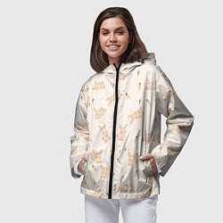 Ветровка с капюшоном женская Милый кролик паттерн, цвет: 3D-черный — фото 2