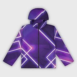 Ветровка с капюшоном женская Неоновые прямоугольники, цвет: 3D-черный