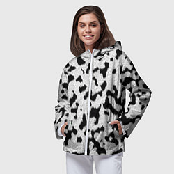 Ветровка с капюшоном женская Далматин - текстура, цвет: 3D-белый — фото 2