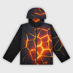 Ветровка с капюшоном женская Огненные трещины, цвет: 3D-черный