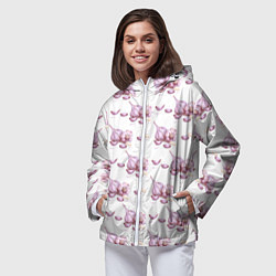 Ветровка с капюшоном женская Чеснок с зубчиками - паттерн, цвет: 3D-белый — фото 2