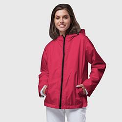 Ветровка с капюшоном женская Viva magenta pantone textile cotton, цвет: 3D-черный — фото 2