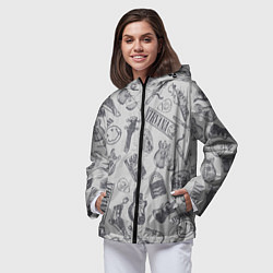 Ветровка с капюшоном женская Nirvana crash, цвет: 3D-черный — фото 2