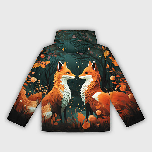 Женская ветровка Две лисоньки в стиле Folk Art / 3D-Черный – фото 2