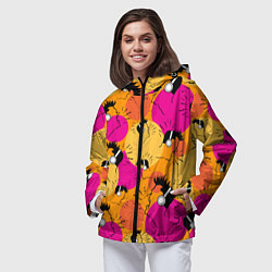 Ветровка с капюшоном женская Меломаны кричат, цвет: 3D-черный — фото 2