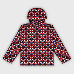 Ветровка с капюшоном женская Геометрический скандинавский зимний узор, цвет: 3D-черный