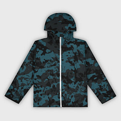 Ветровка с капюшоном женская Тёмно-синий камуфляж, цвет: 3D-белый