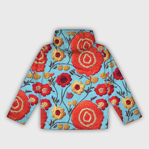 Женская ветровка Эффект вышивки маки / 3D-Черный – фото 2