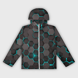 Ветровка с капюшоном женская Космические грани, цвет: 3D-белый