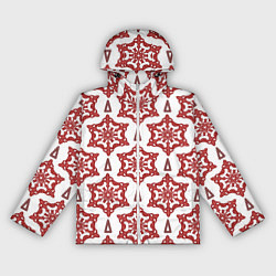 Ветровка с капюшоном женская Треугольник и круглый орнамент, цвет: 3D-белый