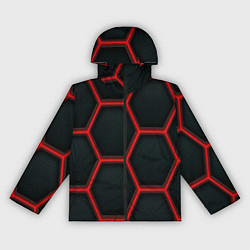 Ветровка с капюшоном женская Оптическая броня из колец карбона, цвет: 3D-черный