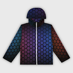 Ветровка с капюшоном женская Abstract hexagon fon, цвет: 3D-белый