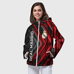 Ветровка с капюшоном женская Real Madrid art, цвет: 3D-белый — фото 2