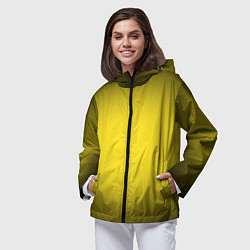 Ветровка с капюшоном женская Желтый градиент, цвет: 3D-черный — фото 2