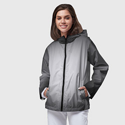 Ветровка с капюшоном женская Серебристый градиент, цвет: 3D-черный — фото 2
