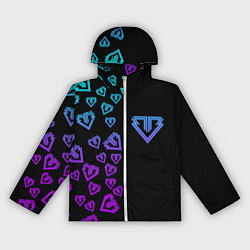 Ветровка с капюшоном женская Big bang half neon pattern, цвет: 3D-белый