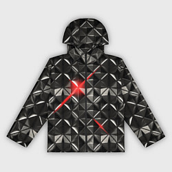 Ветровка с капюшоном женская Металлические плитки, цвет: 3D-черный