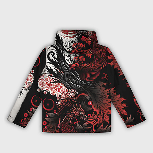 Женская ветровка Красный Irezumi узор / 3D-Черный – фото 2