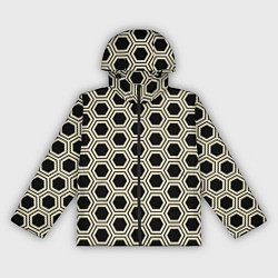 Ветровка с капюшоном женская Шестиугольная сота, цвет: 3D-черный