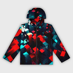 Ветровка с капюшоном женская Digital abstract cube, цвет: 3D-черный