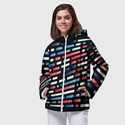 Ветровка с капюшоном женская Vanguard neon pattern, цвет: 3D-белый — фото 2