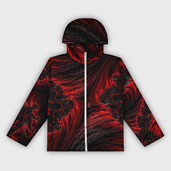 Ветровка с капюшоном женская Red vortex pattern, цвет: 3D-белый