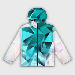 Ветровка с капюшоном женская Green abstraction, цвет: 3D-черный