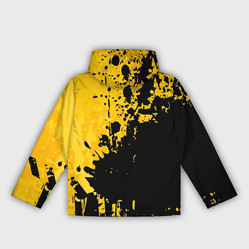 Женская ветровка Пятна черной краски на желтом фоне / 3D-Черный – фото 2