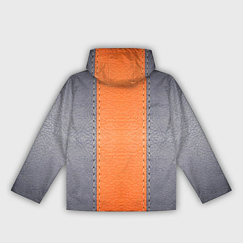 Женская ветровка Кожа серая оранжевая / 3D-Черный – фото 2