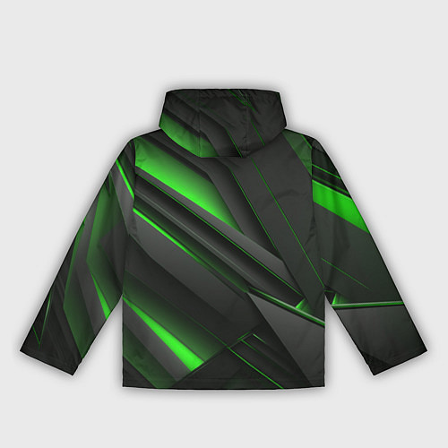 Женская ветровка Черно-зеленые объемные полосы / 3D-Черный – фото 2