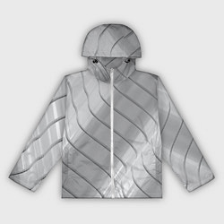 Ветровка с капюшоном женская Металлическое покрытие, цвет: 3D-белый