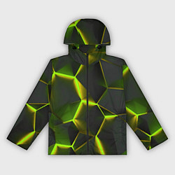 Ветровка с капюшоном женская Разлом неоновых плит, цвет: 3D-черный