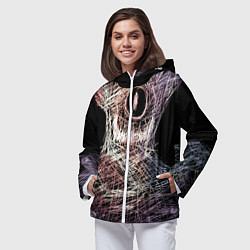 Ветровка с капюшоном женская Бог Вселенной, цвет: 3D-белый — фото 2