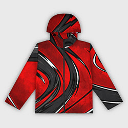 Ветровка с капюшоном женская Органический разрыв - красный, цвет: 3D-черный