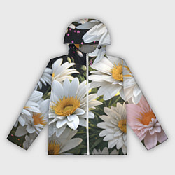 Ветровка с капюшоном женская Ромашки на лугу, цвет: 3D-белый