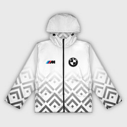 Ветровка с капюшоном женская BMW m power - белый, цвет: 3D-черный