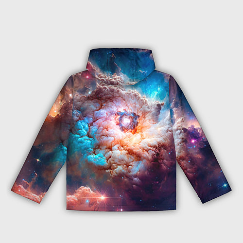 Женская ветровка Небула в космосе в голубо-розовых тонах - нейронна / 3D-Черный – фото 2