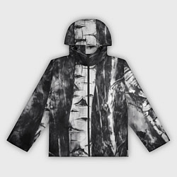 Ветровка с капюшоном женская Березки, цвет: 3D-черный