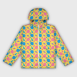 Ветровка с капюшоном женская Летний паттерн с ракушками, цвет: 3D-белый