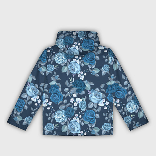 Женская ветровка Голубые розы паттерн / 3D-Черный – фото 2