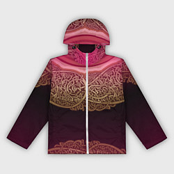 Ветровка с капюшоном женская Пылающий орнамент, цвет: 3D-белый
