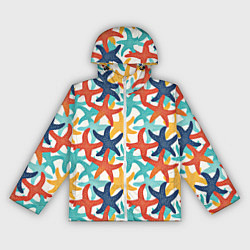 Ветровка с капюшоном женская Морские звезды, цвет: 3D-белый