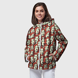 Ветровка с капюшоном женская Лица девушек, цвет: 3D-белый — фото 2